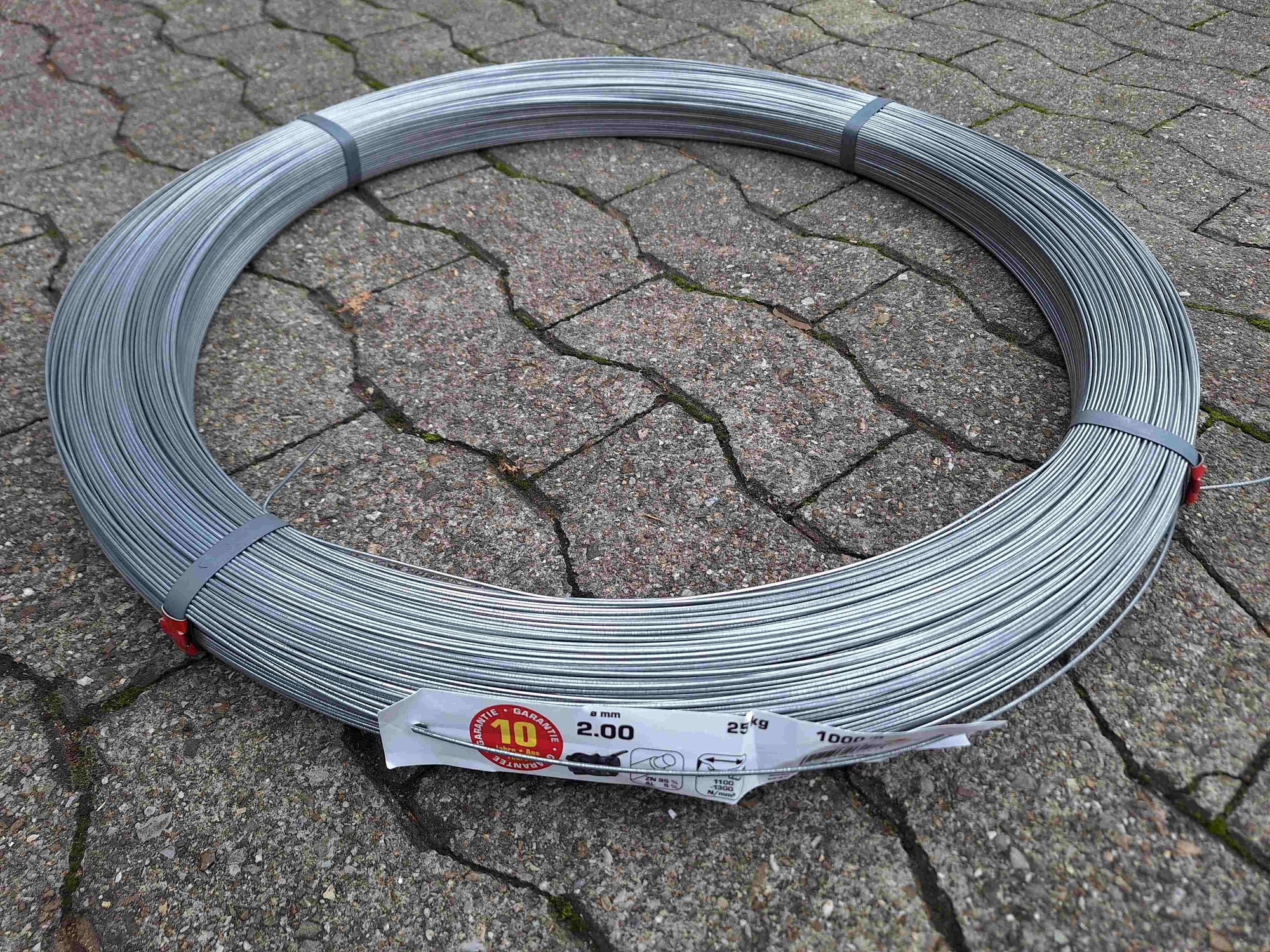 Spezial-Stahldraht für Festzaun 2.0 mm; Länge 1000 Meter