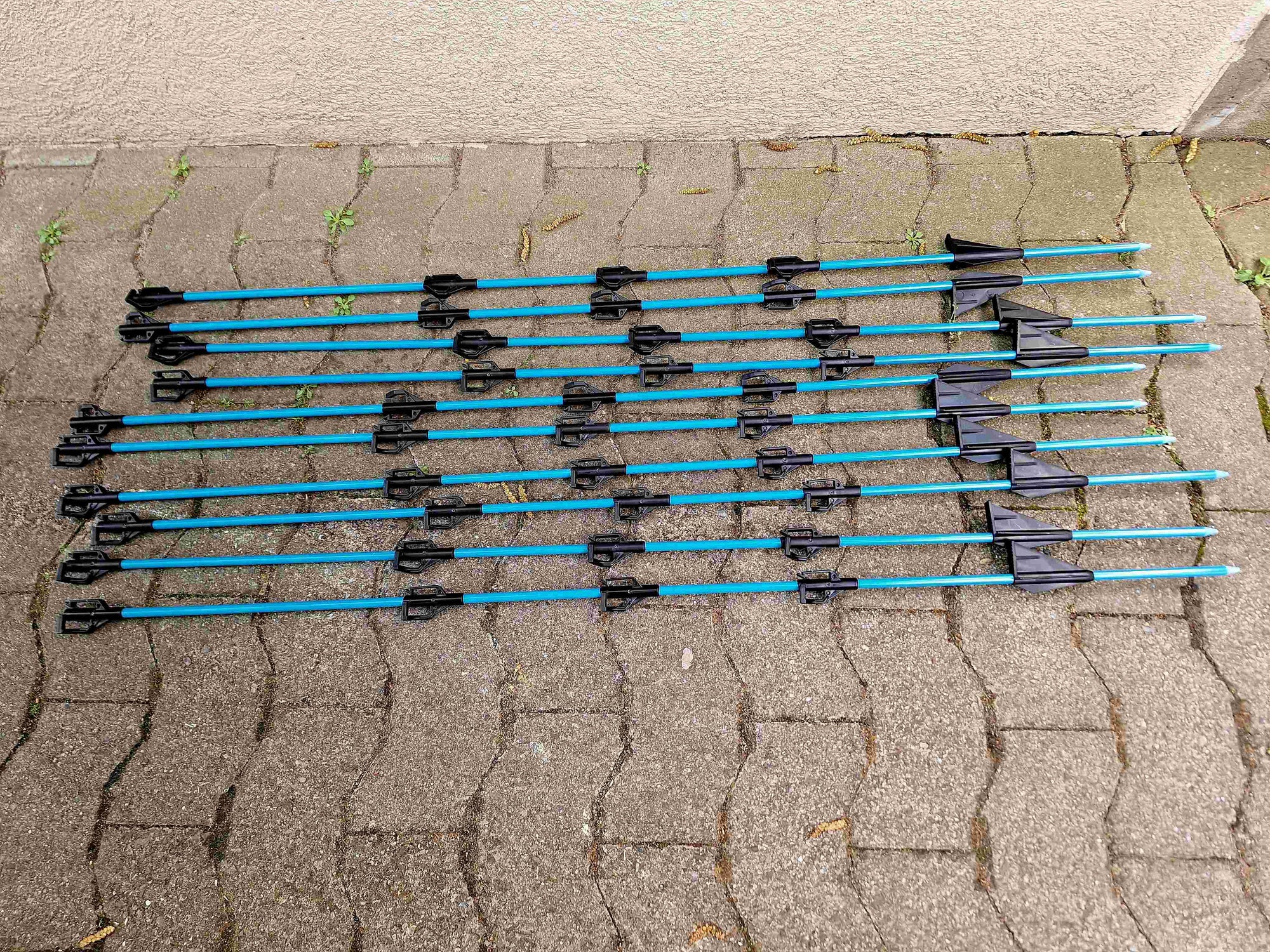 Fiberglaspfähle blau