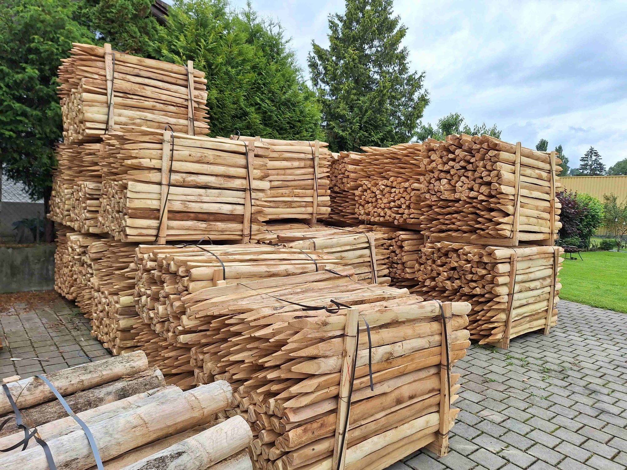 Spaltpfähle aus Akazienholz