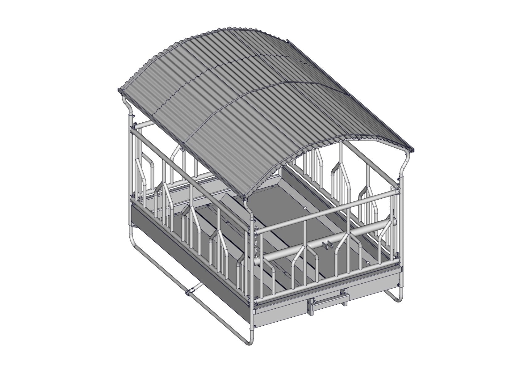 Freilandfressgitter mit Dach (Futterraufe) Palisaden verstärkt 200 x 300 cm
