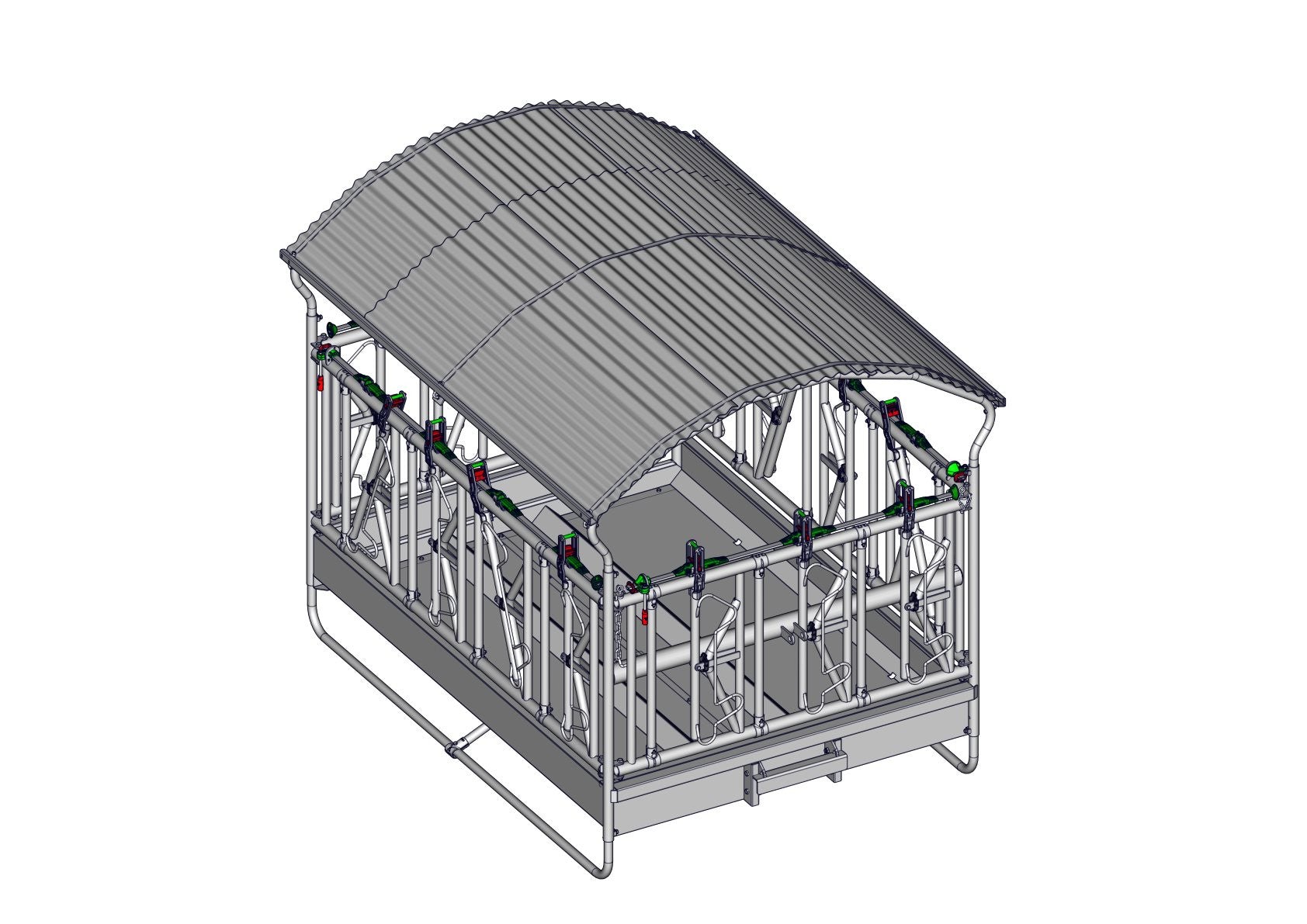 Freilandfressgitter mit Dach (Futterraufe) Sicherheits-Selbstfanggitter 200 x 300 cm