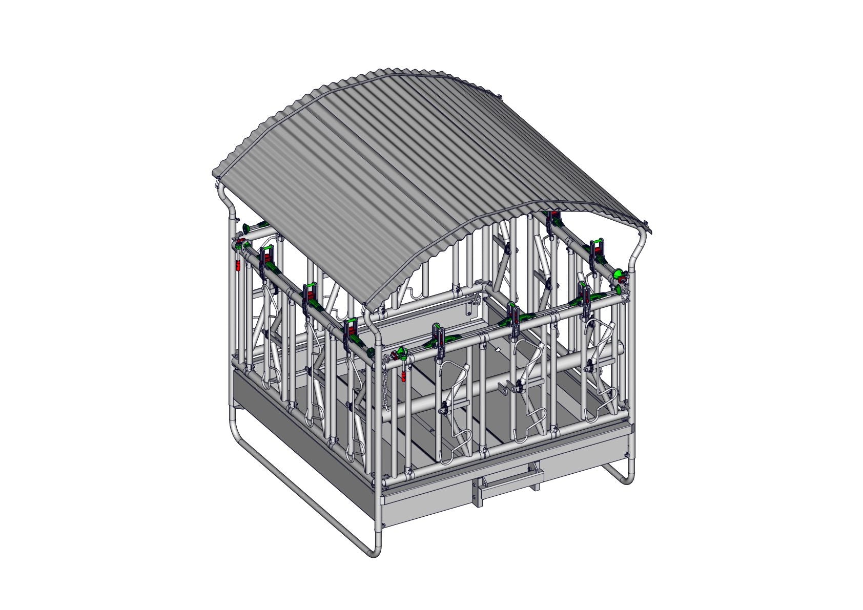 Freiland-Fressgitter mit Dach (Futterraufe) Sicherheits-Selbstfanggitter 200 x 200 cm