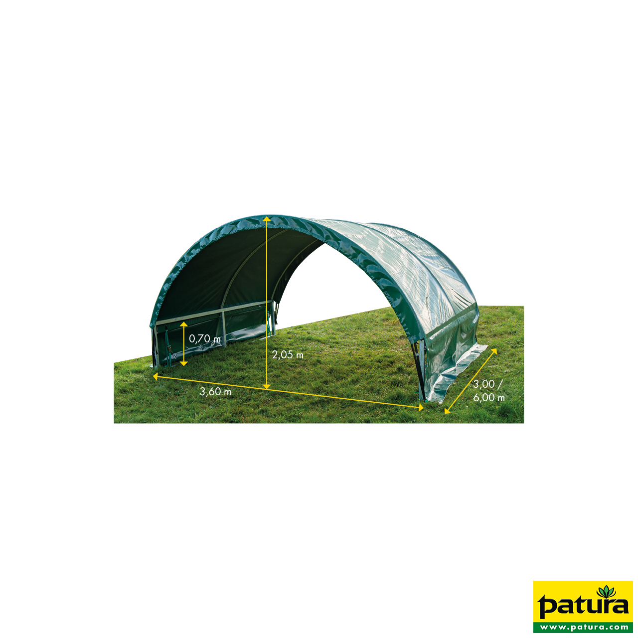 Rundbogenzelt 3,6 x 3,0 Meter Patura
